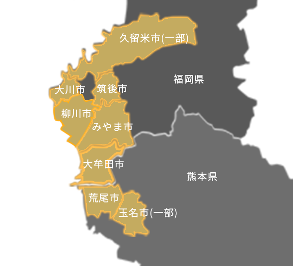 福岡県南部熊本県北部MAP